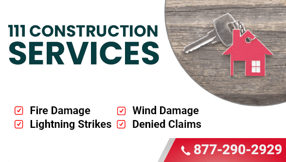 Construction services ad with house key
